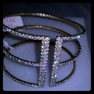 Gold & Rhinestone Cuff Bracelet